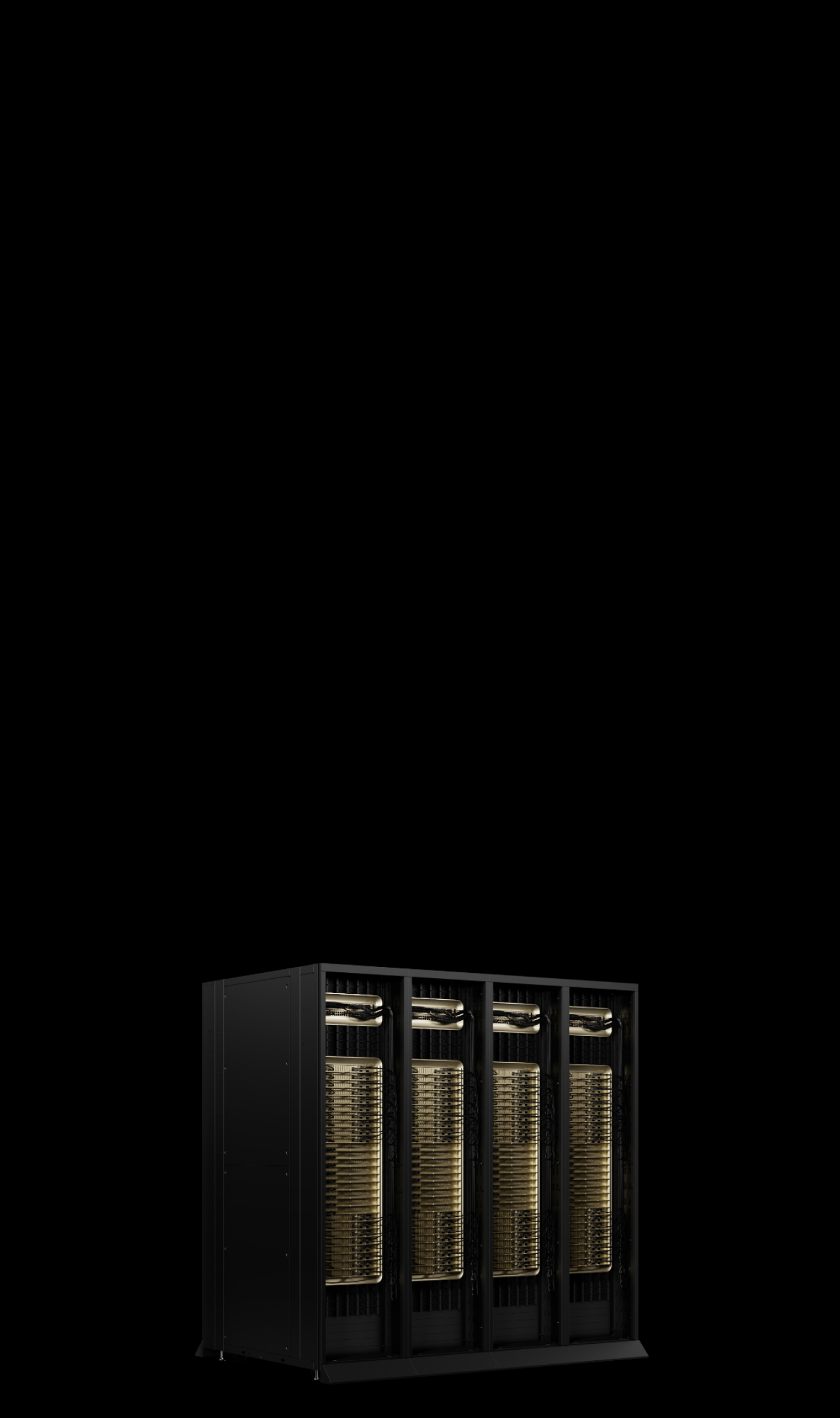 NVIDIA DGX GB300 rack systems with exposed compute trays and liquid-cooling connections